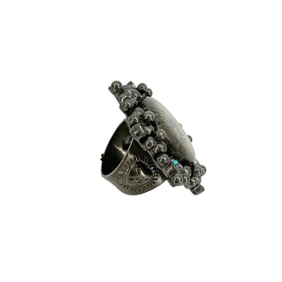 VIRGINS SAINTS & ANGELS VSA Cloister Sacred Heart Ring Gunmetal Size 6 - Picture 2 of 6